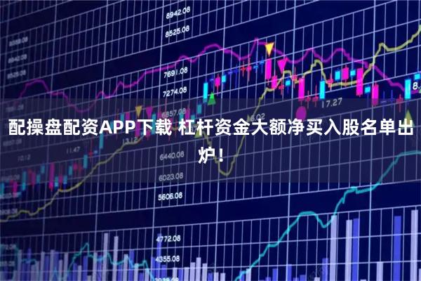 配操盘配资APP下载 杠杆资金大额净买入股名单出炉!